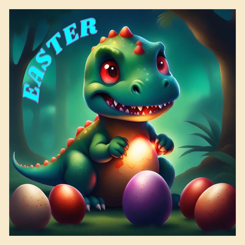 Dinosaur Red Eyes Easter Eggs