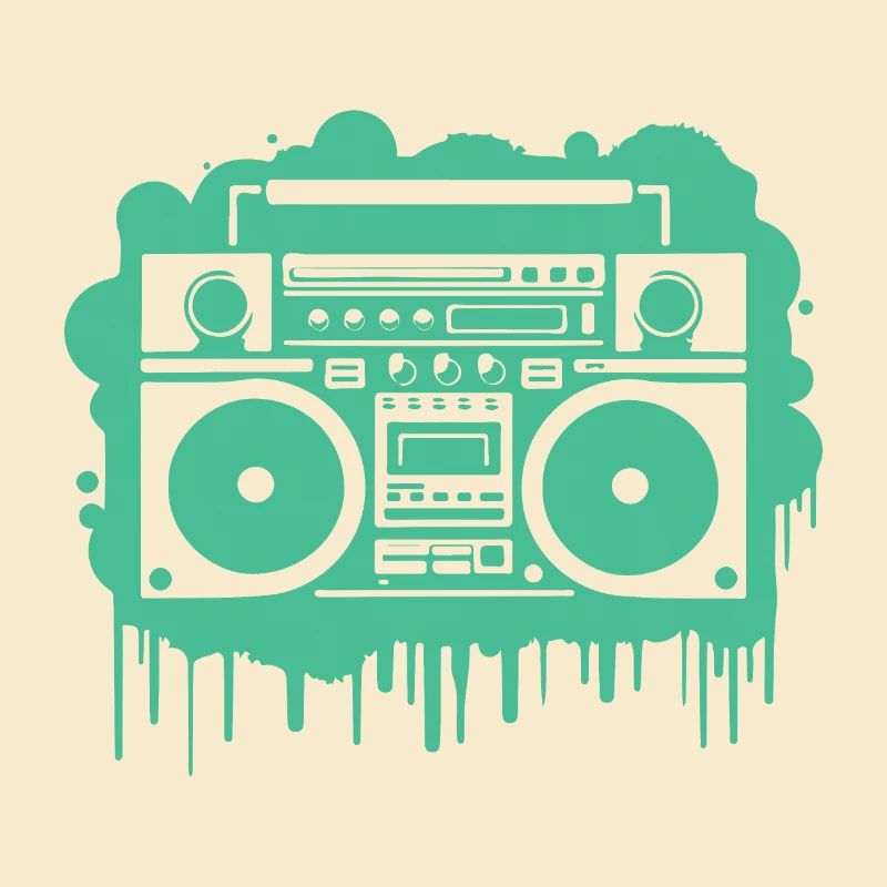 Cyan Ghettoblaster (durchsichtig)