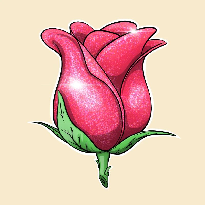 Glitzer Rosa Rose Illustration