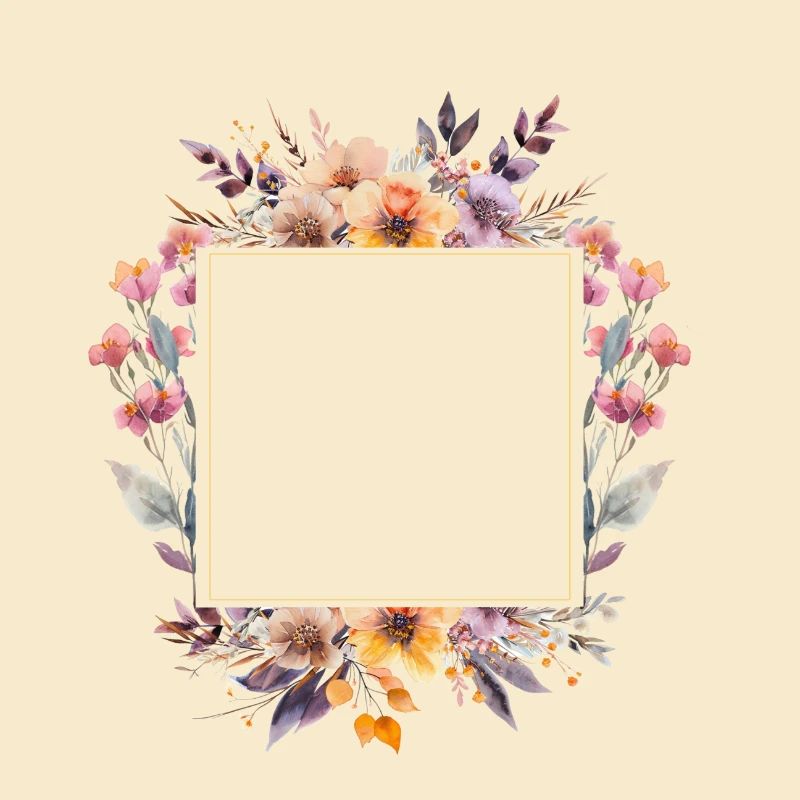 Personalisierbar Boho Bouquet eckig