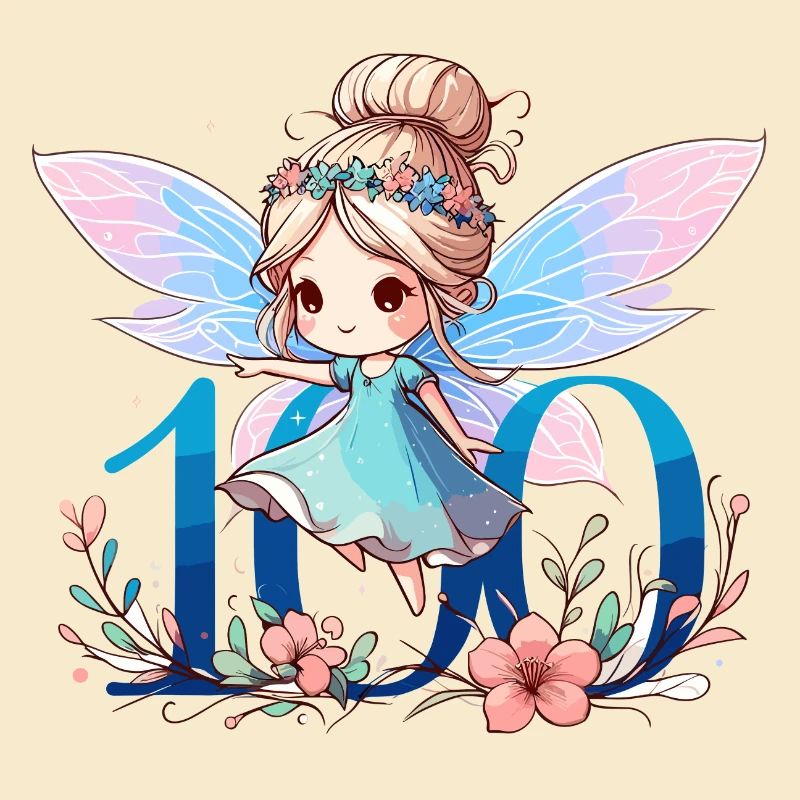 100 ans fée elfe mignon cadeau d’anniversaire