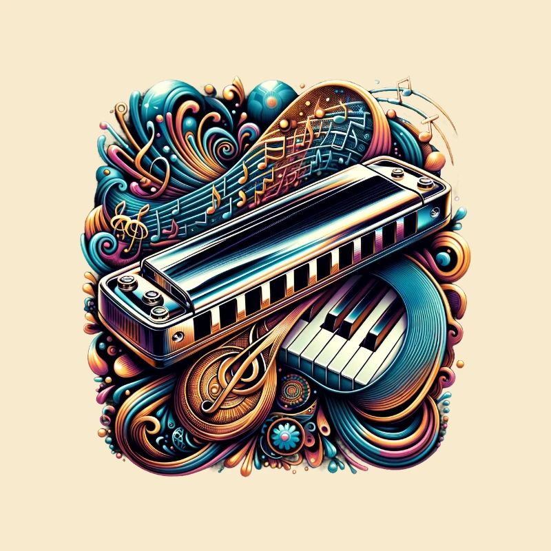 Design abstrait d'harmonica
