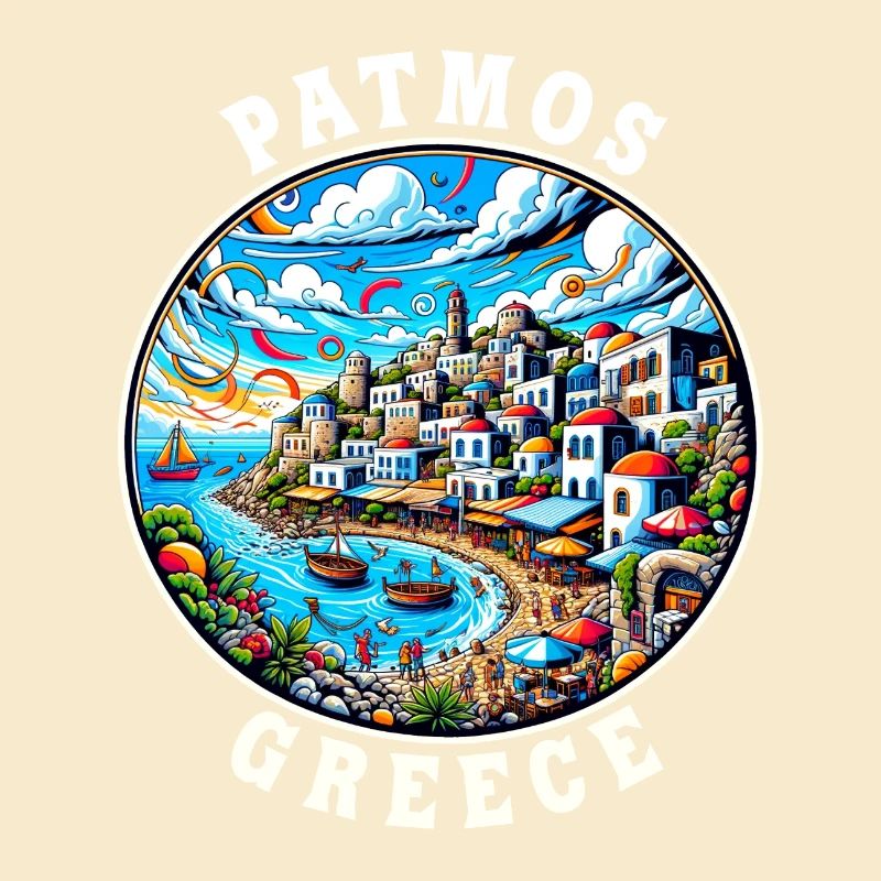 Vacances à Patmos, Grèce, baie de la mer Égée