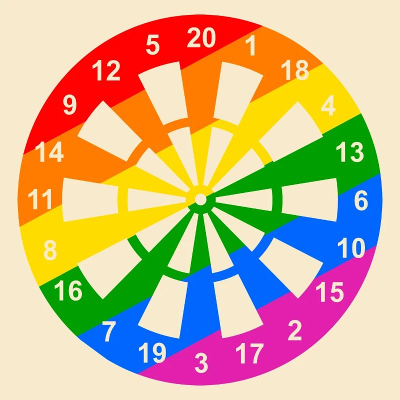 Regenbogen Dartscheibe