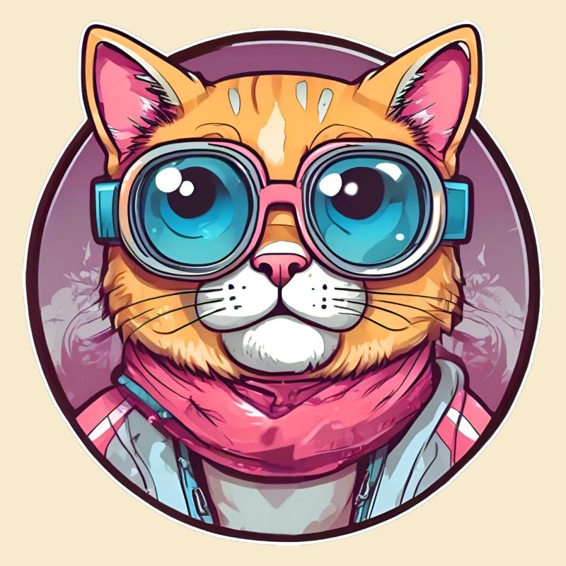 Coole Katze mit Sonnenbrille