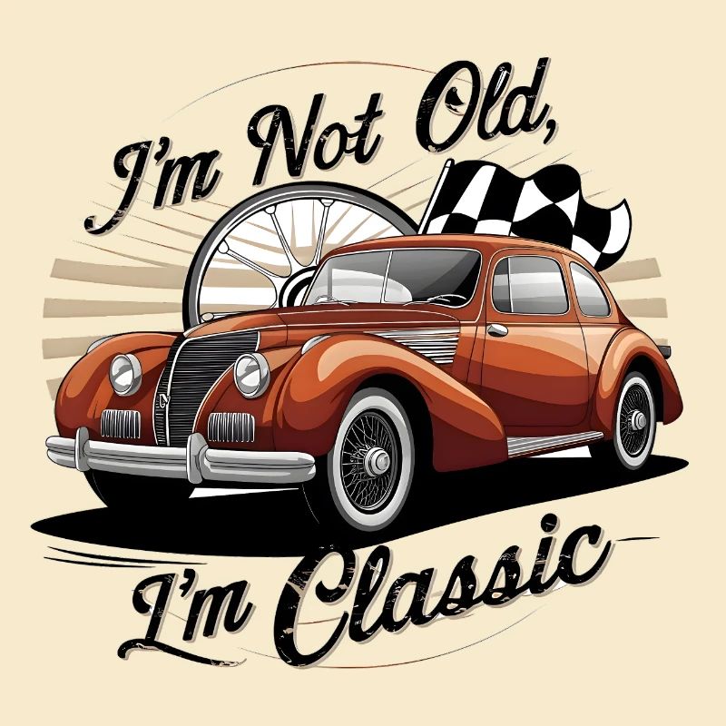 Oldtimer Oldtimer mit Vintage Text