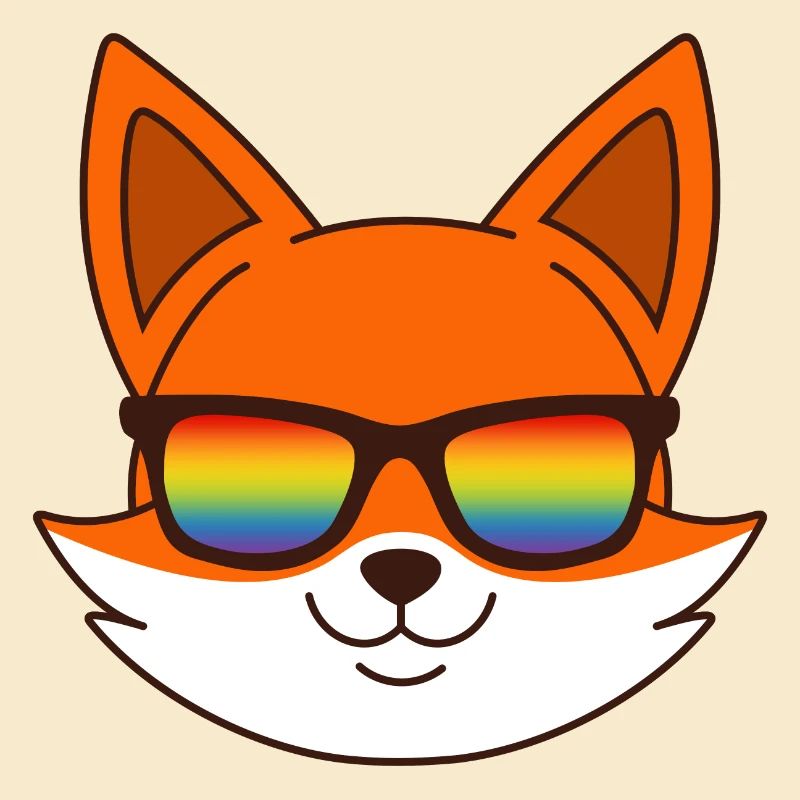 Fuchs mit Regenbogen Sonnenbrille