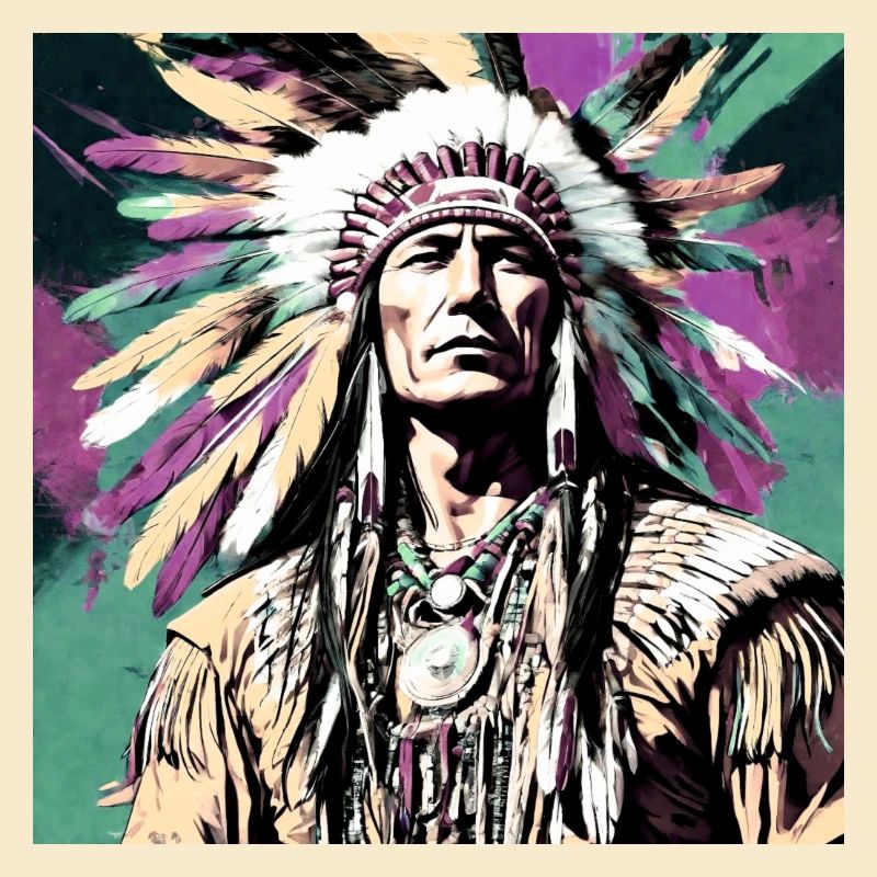 winnetou,indianer,illustration,graffiti,bunt,beige