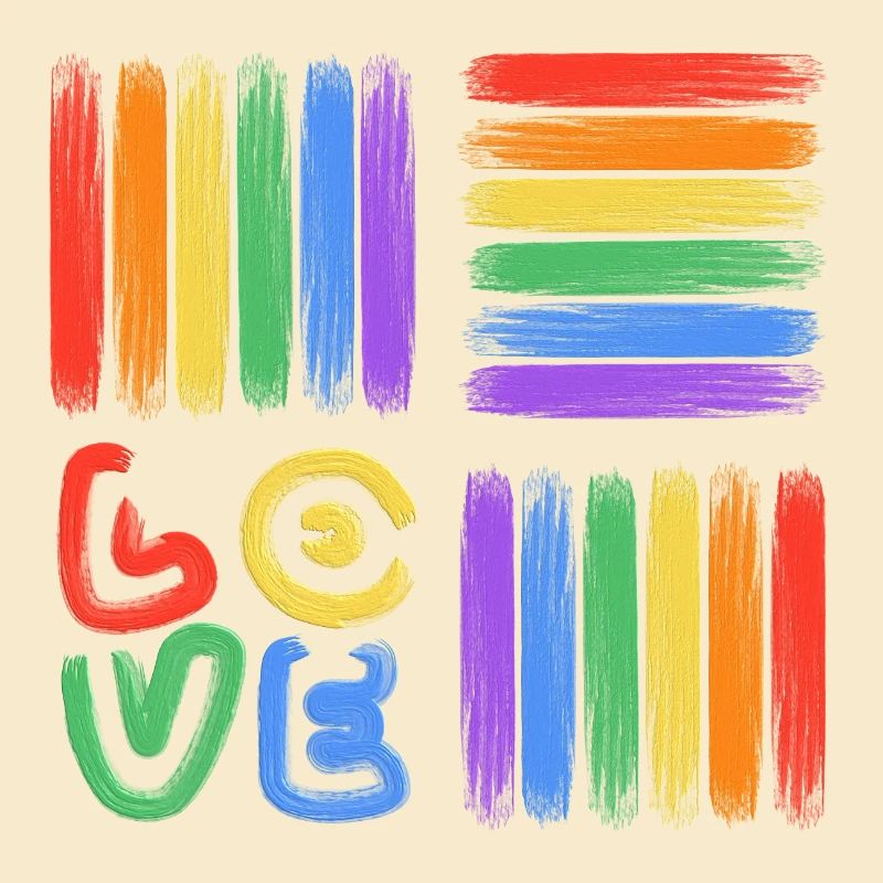 Regenbogen-Liebe Pinselkunst