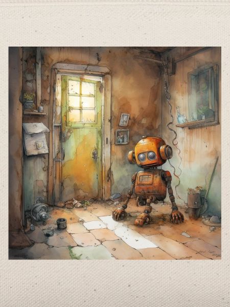 Alter rostiger verlassener Roboter 2