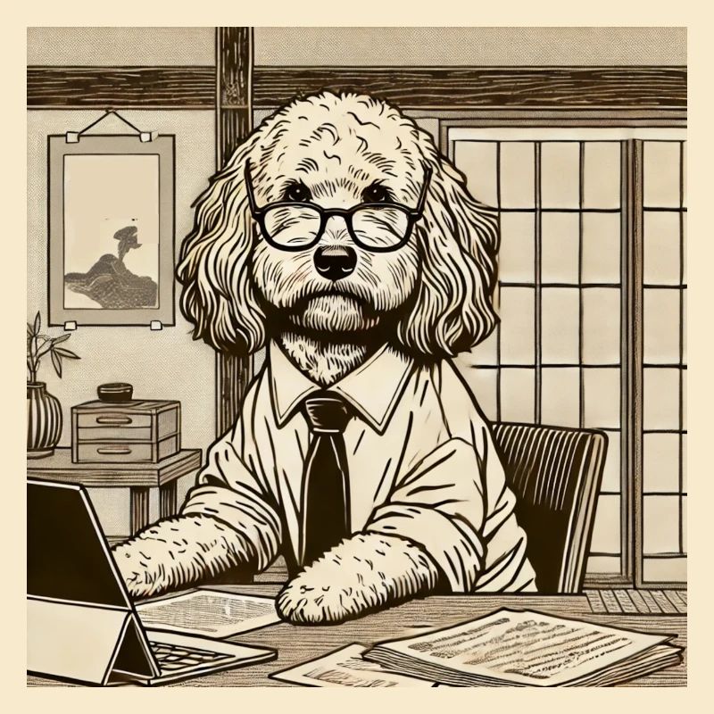 Japan Ukijo e Style Desk Cockapoo