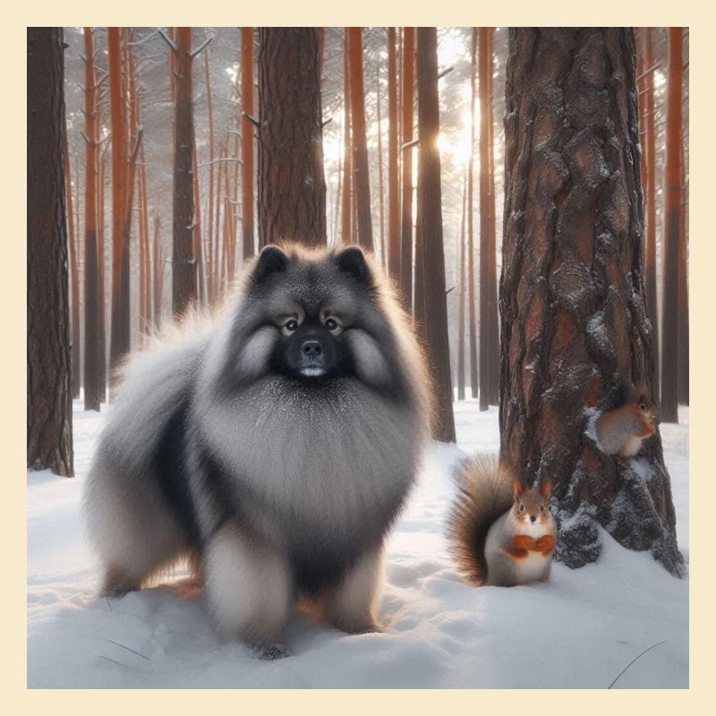 Wolfspitz im Schnee