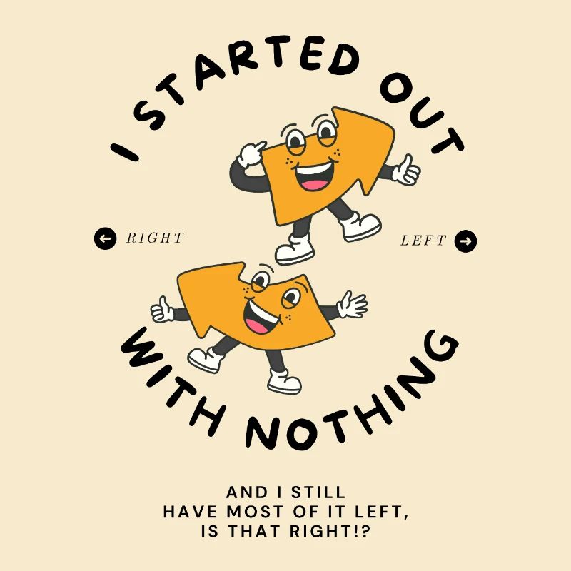 Nichts links oder rechts Karikatur