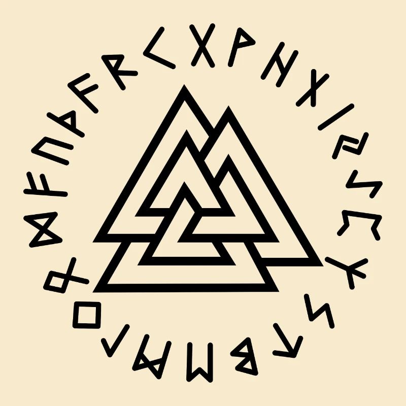 Valknut-Runen schwarz