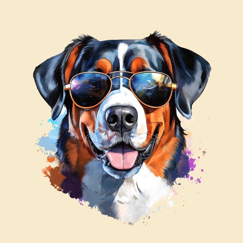 Entlebucher mit Sonnenbrille