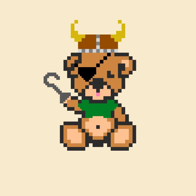 Pixelbär Wikinger