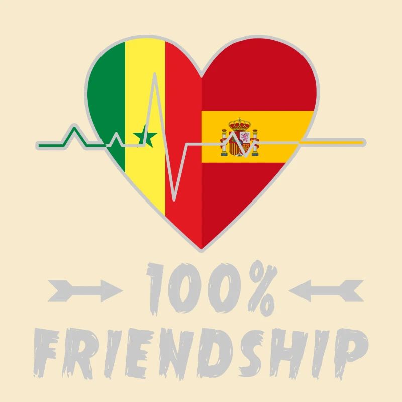 Senegal und Spanien 100% Freundschaft