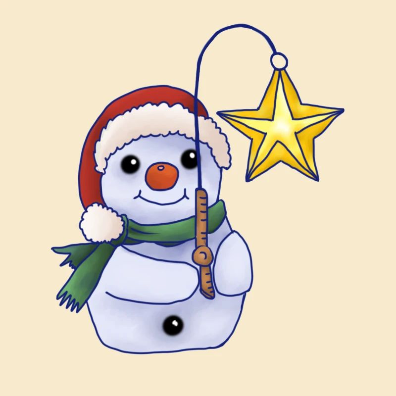 Schneemann mit Stern