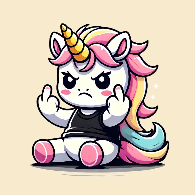 Rebellisches Einhorn flippt ab