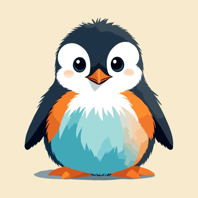Pinguin Vektor Kunst Lebendige Farben Illustration