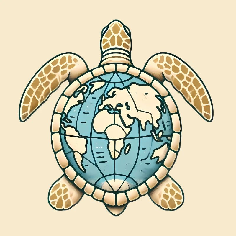 Earth Turtle Globe Illustration