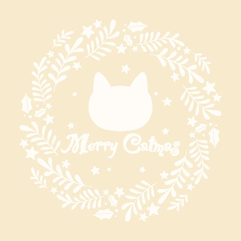Weihnachtskranz mit Katze - Merry Catmas
