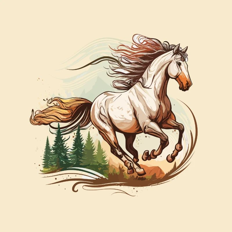 Reiten Sie mit dem Wind: Ein majestätisches Pferd in Bewegung
