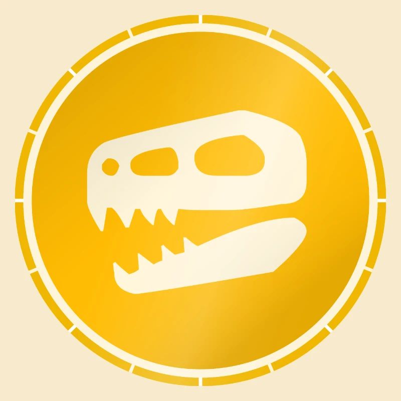 Goldener Dinosaurier Schädel