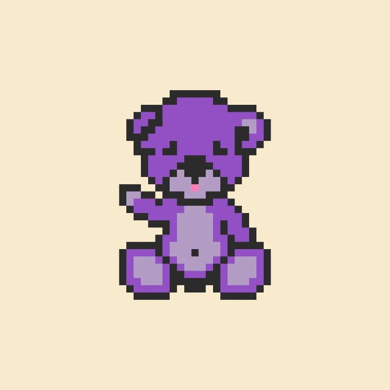 Pixelbär Lila