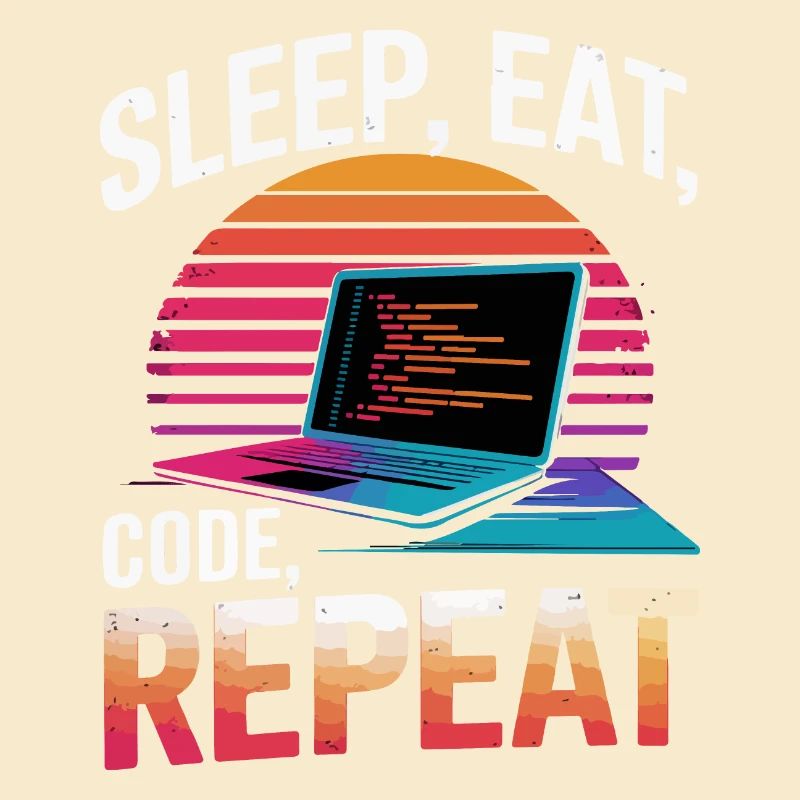 Schlaf Essen Code Wiederholen Geschenk Programmierer Entwickler