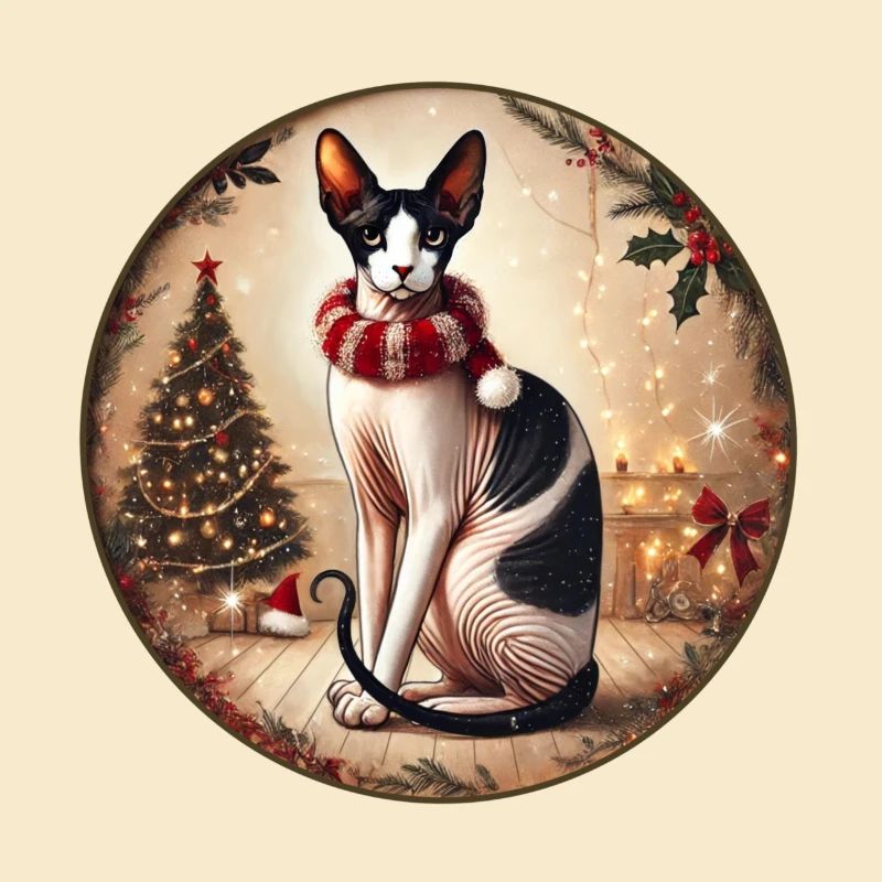 Weihnachtsporträt mit Sphynx