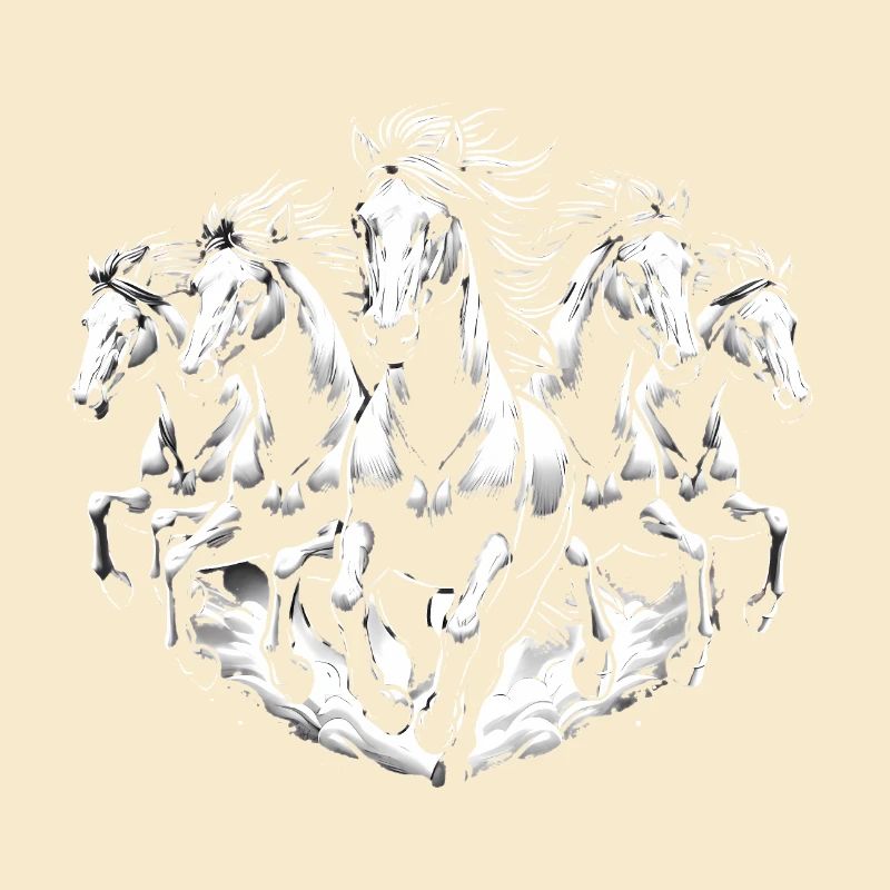 Chevaux de course Dynamic Noir Blanc Design