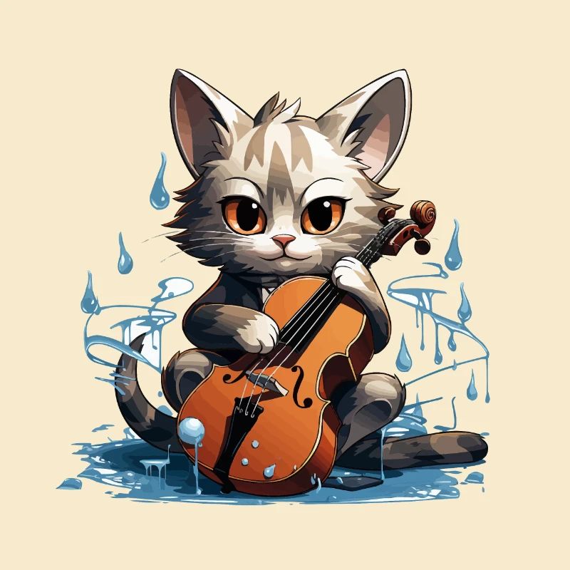 Le chat à griffes de violoncelle