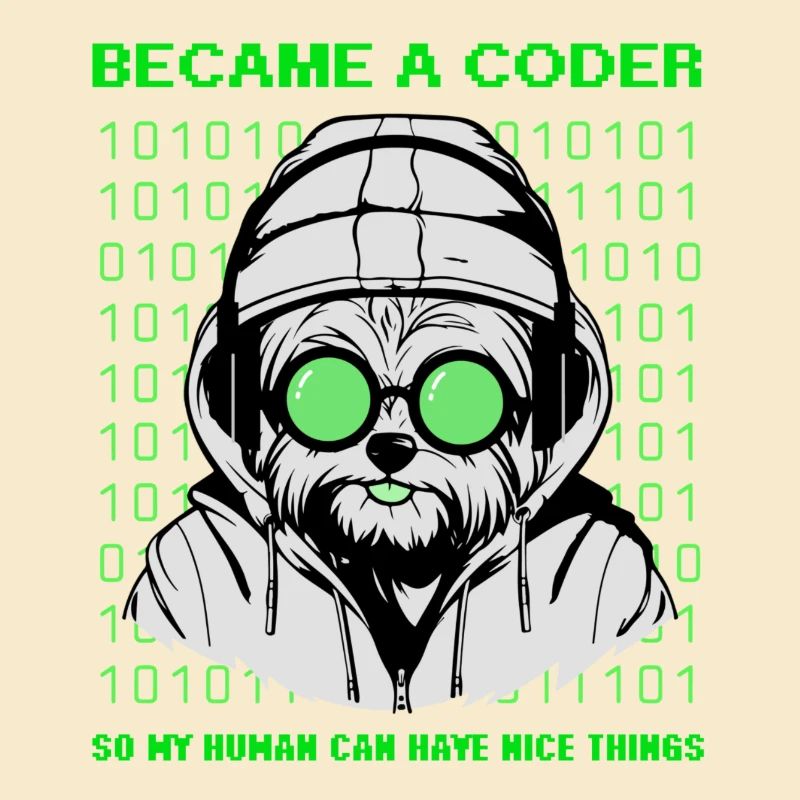 Became a Coder – Hacker Dog Binary Look