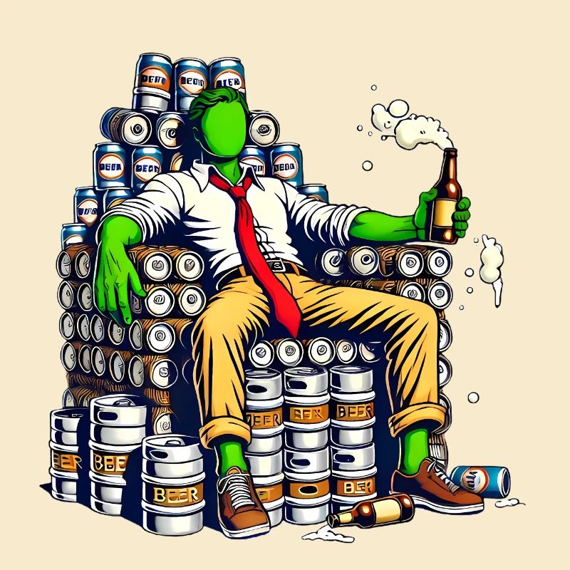Trône de week-end drôle bière roi design