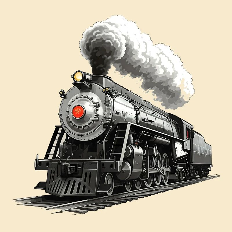 Nostalgische Dampflok - Eisenbahn Illustration