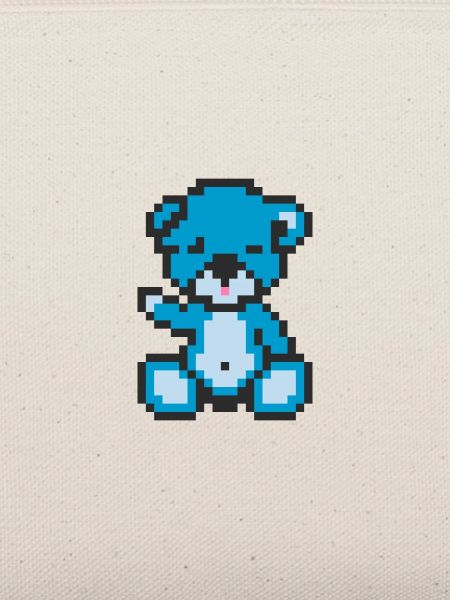 Pixelbär Neonblau