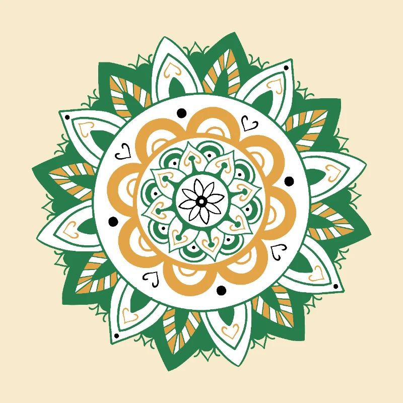 oriental pattern morocco green orange
