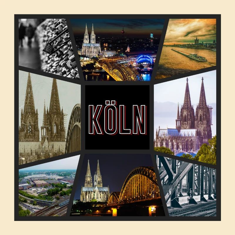 Cologne Skyline City Germany Collage Graffiti