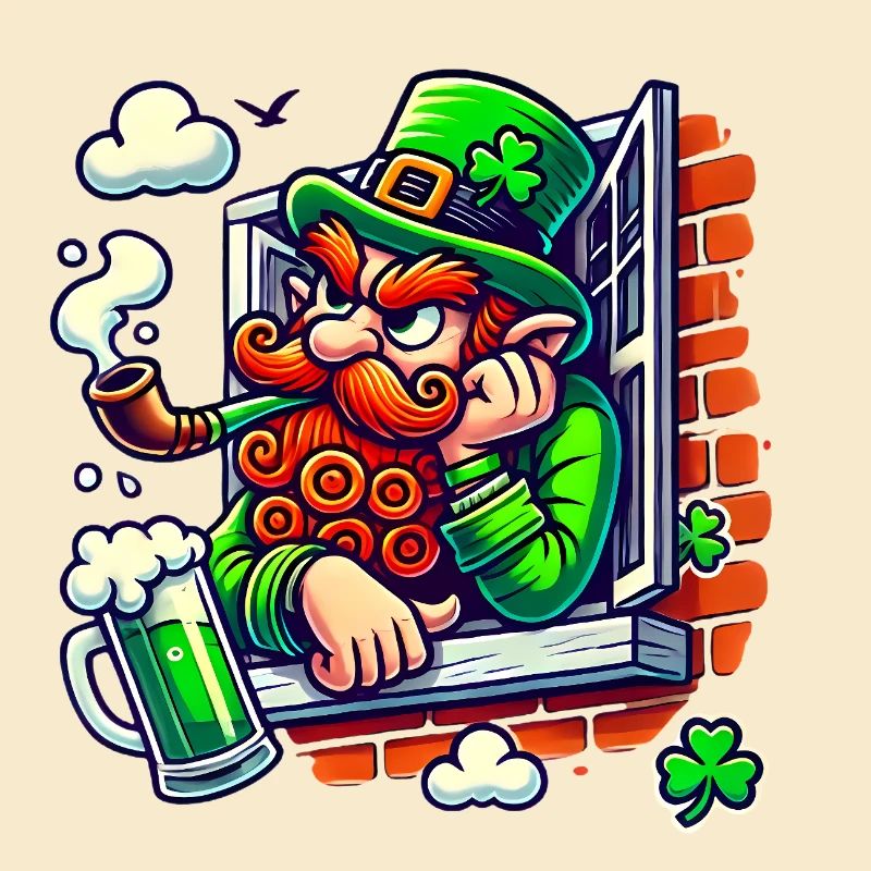 Grumpy Leprechaun Window Sticker