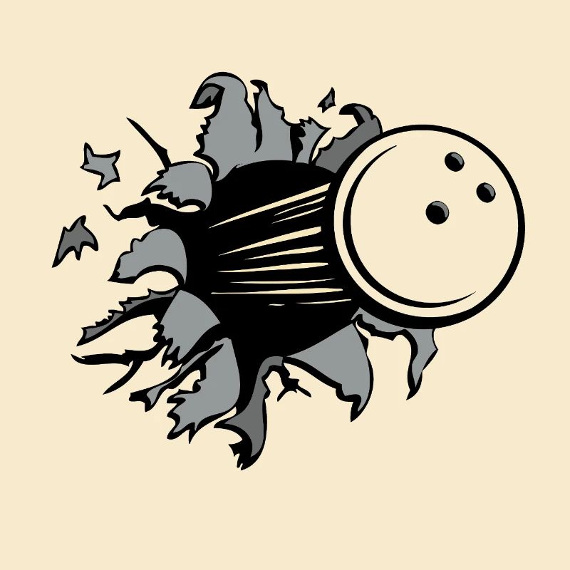 Kollision Bowlingball Durchbruch