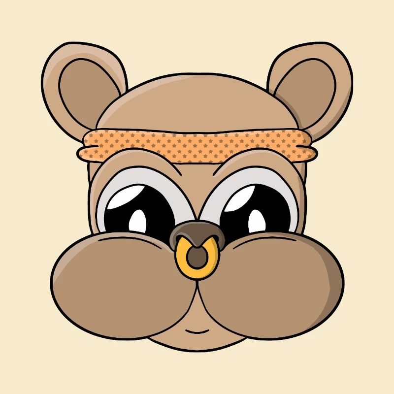 Ours mignon avec piercing