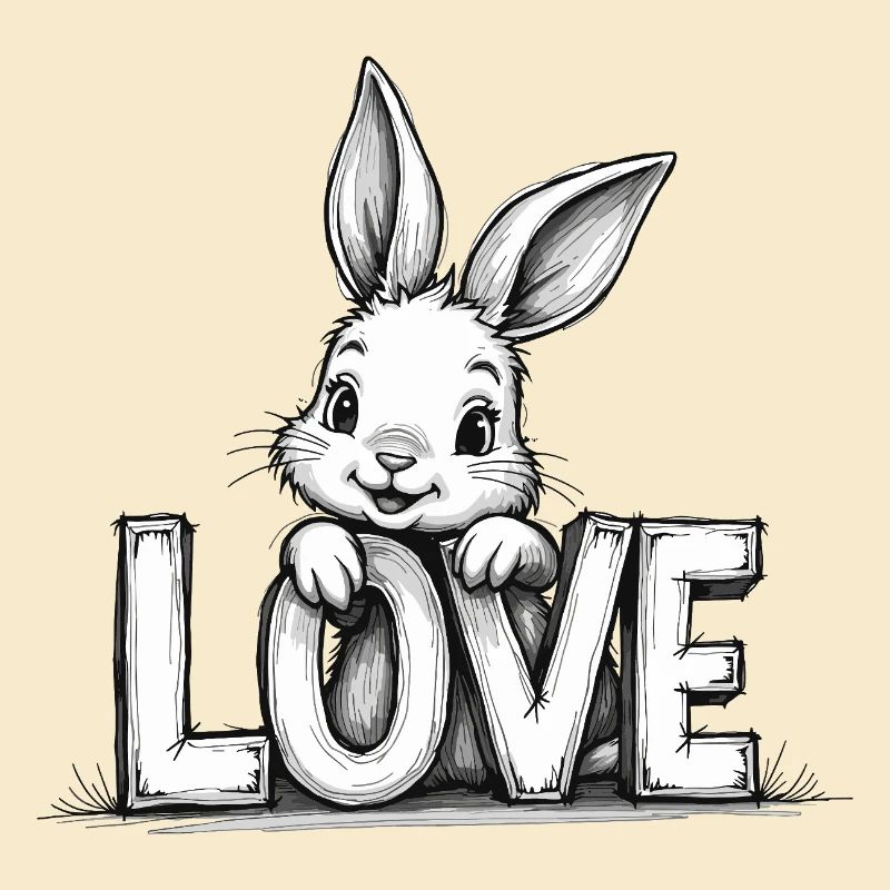 Cute bunny with LOVE – Perfect for Easter & Love