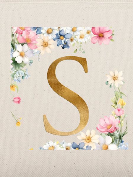 S Monogramm, Floral, personalisierbar