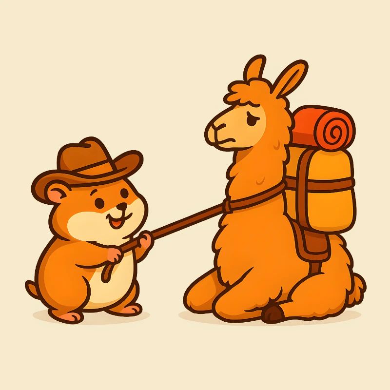Widerspenstiges sitzendes Lama