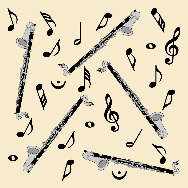 Notes de musique pour clarinette basse