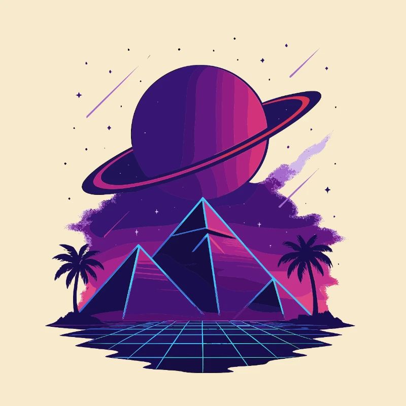 Cosmic Vaporwave Pyramids