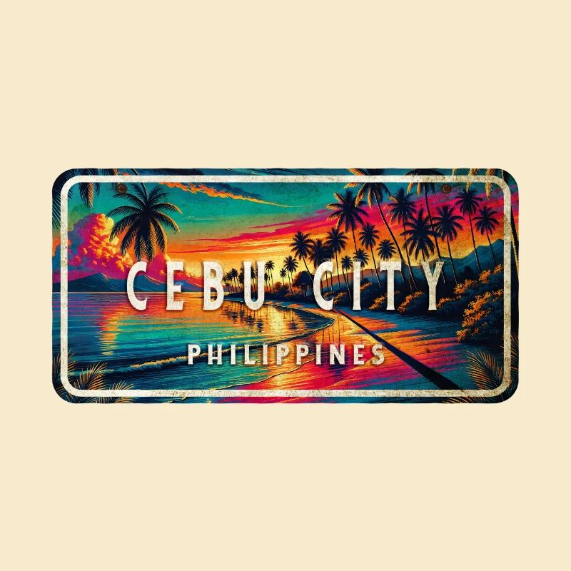 Cebu City – Tropical Retro Schild
