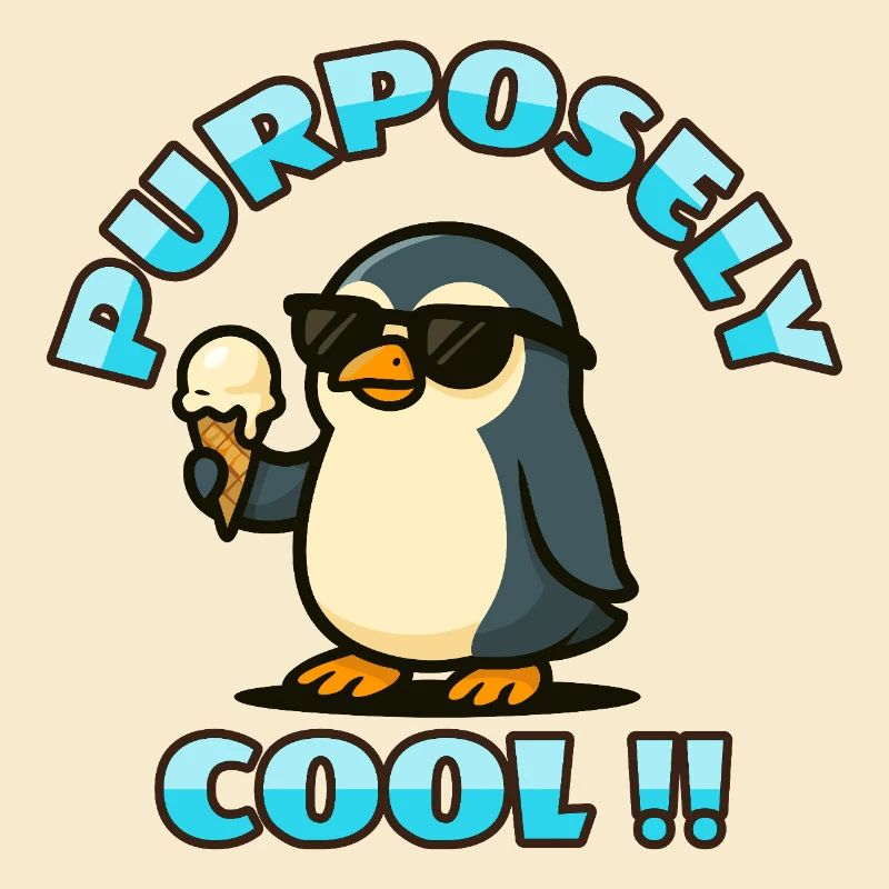 Cooler Pinguin mit Eis