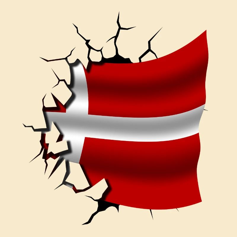Drapeau du Danemark - Danemark - Drapeau cassé